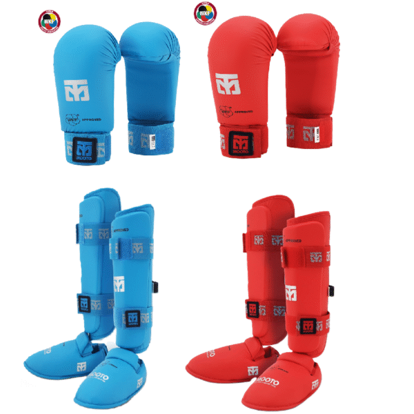 Mooto WKF Approved Karate Gloves and Shin Guard Set